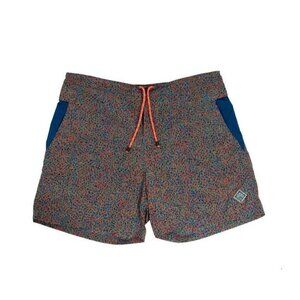 Kenzo Men Swim Shorts XXL Blue Orange Green Multi Color Spotted Drawstring